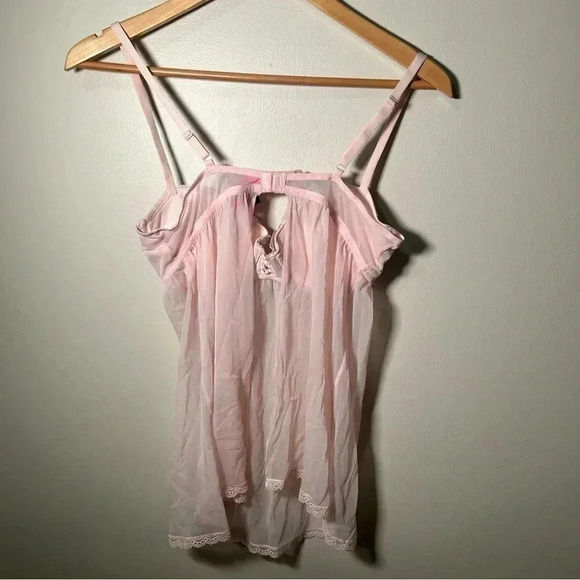 La Senza baby pink and rhinestone baby doll chemise L - Picture 6 of 7